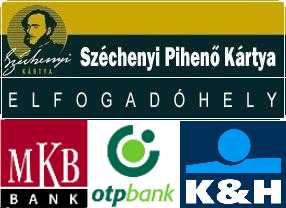 Széchenyi Pihenő Kártya elfogadóhely: MKB, OTP, K&H